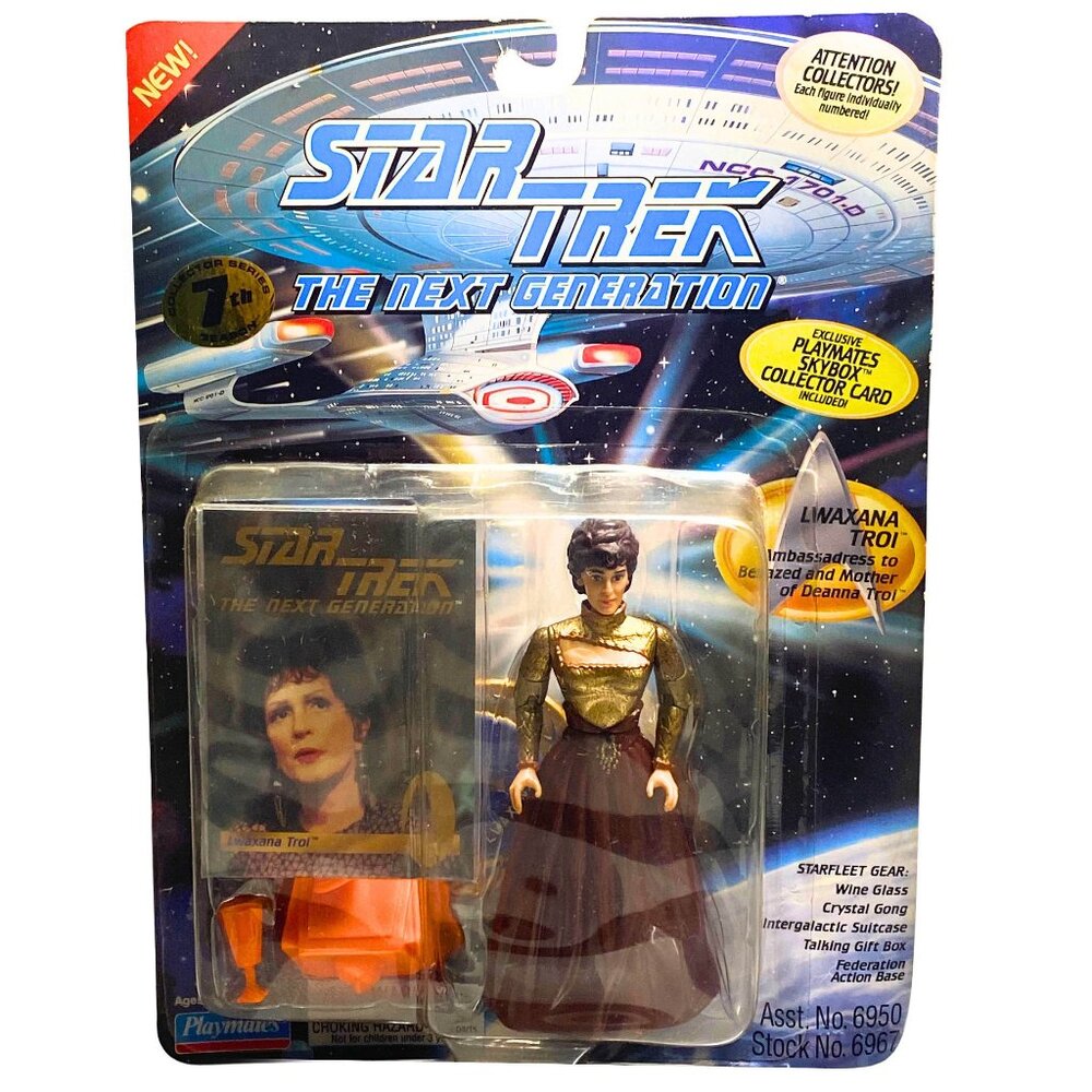 Playmates Canadian Star Trek the Next Generation Lwaxana Troi w/ Card, Rare